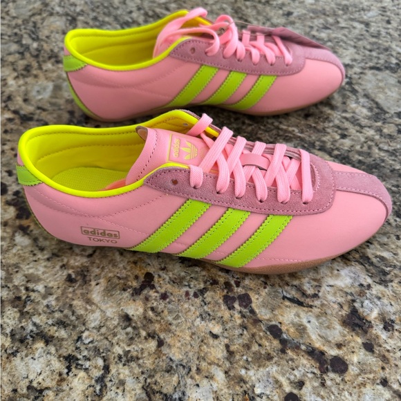 adidas Pink & Neon Yellow and green Women's Sneakers - Picture 2 of 6